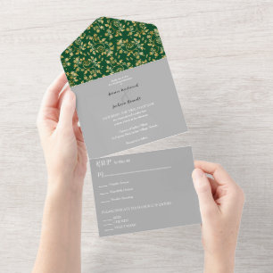 Invitation Tout En Un Forest Green Winter Night Mariage