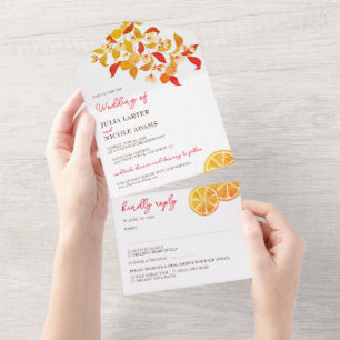 Invitation Tout En Un Fraîcheur Citrus Foliage Mariage