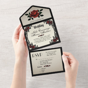Invitation Tout En Un French Quarter Gothique Or antique