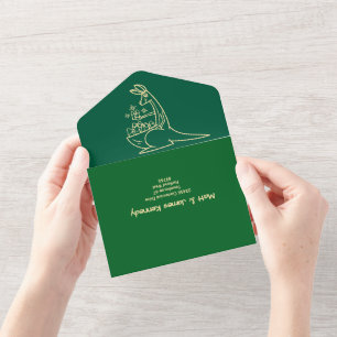 Invitation Tout En Un Fresque Green Australian Animals Jumeau Anniversai