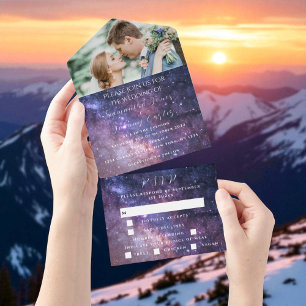 Invitation Tout En Un Galaxy Starry Night Stars Sky Mariage Nebula Photo