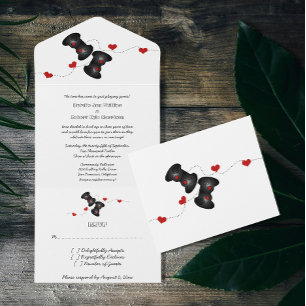Invitation Tout En Un Geeky Gamers All in One Wedding Inviter   Sombre