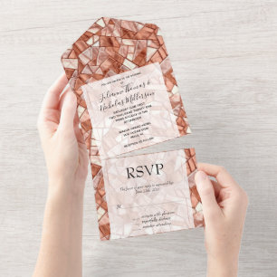 Invitation Tout En Un Girl Glam Chic Rose Gold