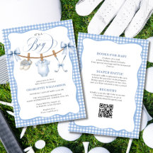 Tout En Un Golf Linge Bleu Bébé Shower