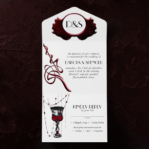 Invitation Tout En Un Gothique Luxe   La mort fait-nous partie Noir Red