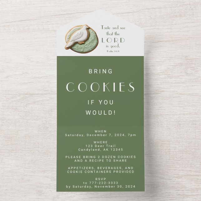 Invitation Tout En Un Goûtez et voyez le Seigneur est bon | Échange de c (À l'intérieur)