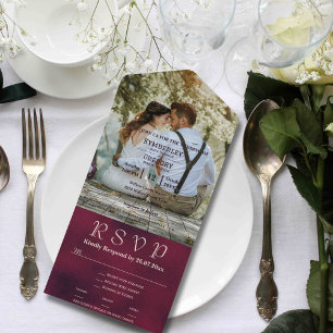 Invitation Tout En Un Grand Photo Bourgogne Texture Site Arrière - plan