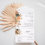 Invitation Tout En Un Green & Terra Cotta Floral Mariage<br><div class="desc">Envoyez facilement l'invitation et RSVP tout en extraordinaire vos invités avec votre belle Green & Terra Cotta Floral Mariage All In One Invitations.</div>