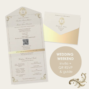 Invitation Tout En Un Guide du week-end de mariage QR