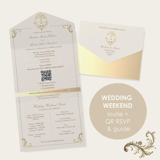 Invitation Tout En Un Guide du week-end de mariage QR (Créateur téléchargé)