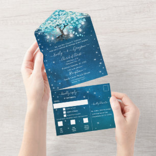 Invitation Tout En Un Guirlande lumineuse élégante en forme de feuilles