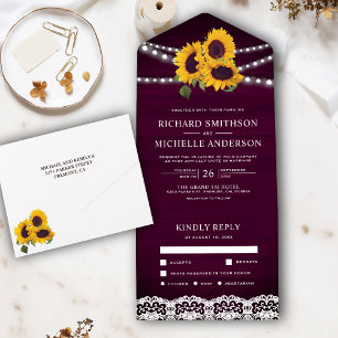 Invitation Tout En Un Guirlande Lumineuse en Bois de Prunier Mariage Tou