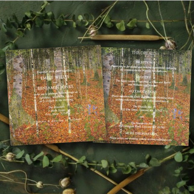 Invitation Tout en un Gustav Klimt Forest Mariage de la natur (Créateur téléchargé)