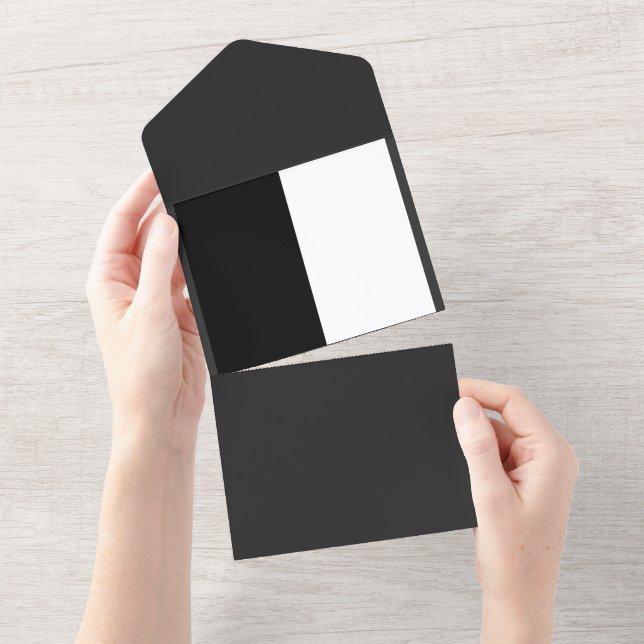 Invitation Tout En Un half white half black, half black half white (Déchirure)