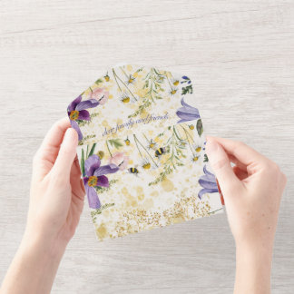 Invitation Tout En Un Harmonie florissante : Mariage de la Sérénade du p