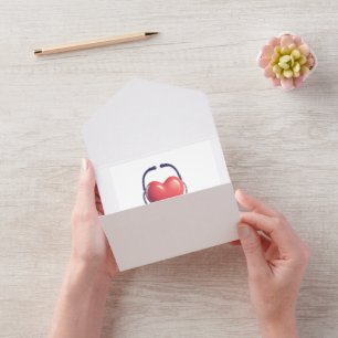 Invitation Tout En Un Heart & Stethoscope Greeting Card   Thank You Heal