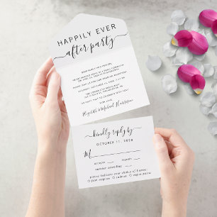 Invitation Tout En Un Heureusement Jamais Après Menu Choix De Mariage Ré