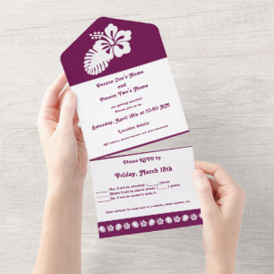 Invitation Tout En Un Hibiscus Tropical dans le Vin
