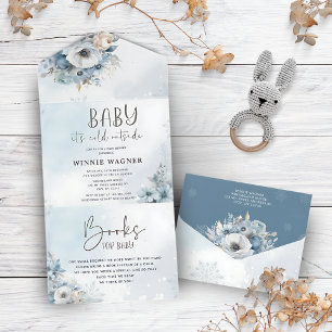 Invitation Tout En Un Hiver Bébé de neige Il fait froid dehors Baby show