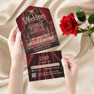 Invitation Tout En Un Hollywood Movie Red Carpet Premiere Mariage