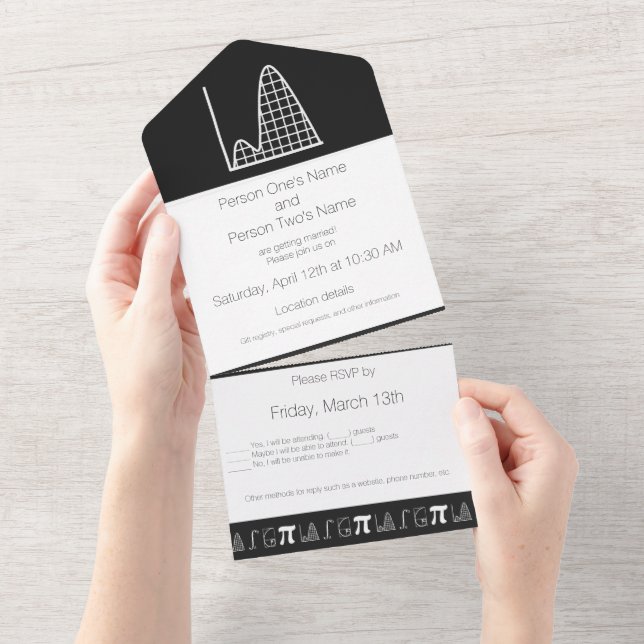 Invitation Tout En Un Il s'ajoute en noir (Déchirure)