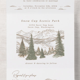 Invitation Tout En Un Invitation à un mariage dans les montagnes