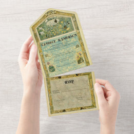 Invitation Tout En Un Invitation à un mariage vintage pour la forêt de l