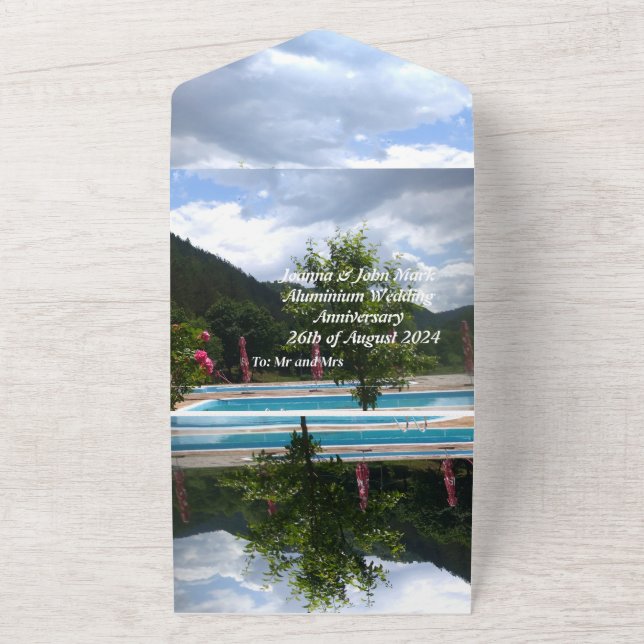 Invitation Tout En Un invitation d'anniversaire de mariage en aluminium  (Dehors)