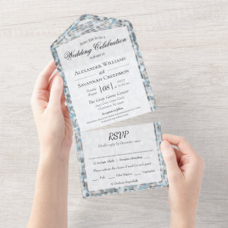 Invitation Tout En Un Invitation de mariage tout-en-un en pierre abstrai