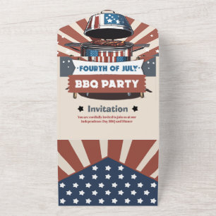 Invitation Tout En Un Invitation pliable en trois volets pour un BBQ du 