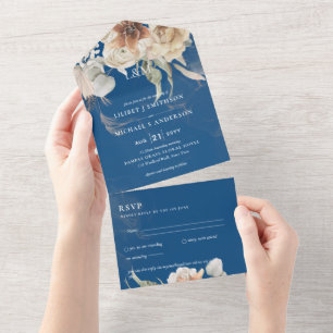Invitation Tout En Un Invite de mariage avec RSVP   Herbe de Pampas BOHO