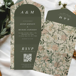 Invitation Tout En Un Jardin botanique floral de la nature vintage Arche