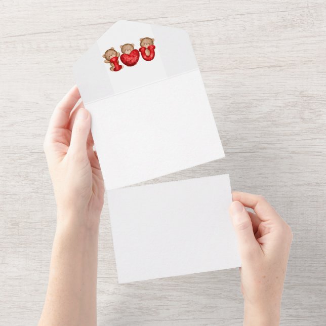 Invitation Tout En Un Je t'aime teintée (Déchirure)