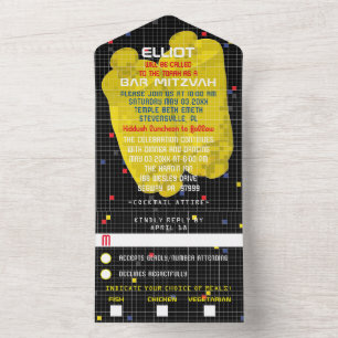 Invitation Tout En Un Jeu de Bat mitzvah à la barre BM sur