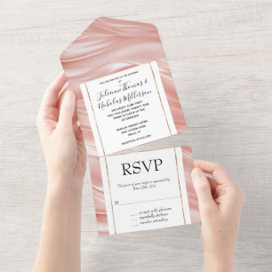 Invitation Tout En Un Joli Blush rose Élégant Églamour
