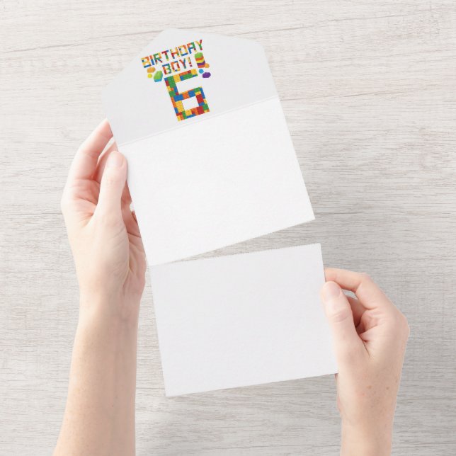 Invitation Tout En Un Jolie 6e anniversaire Cadeau 6 ans Bâtiment de l'é (Déchirure)