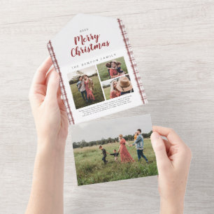 Invitation Tout En Un Jour de Noël rouge 4 jours fériés