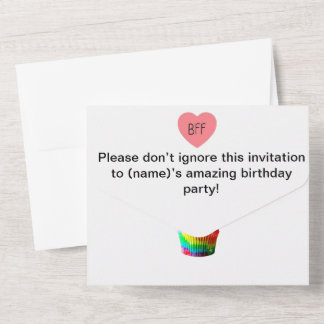 Invitation Tout En Un Joyeux anniversaire à une meilleure amie mignonne 