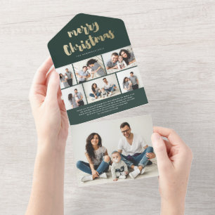 Invitation Tout En Un Joyeux Joyeux Joyeux Noël Photo Holiday