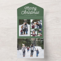 Joyeux Noël rétro vert photo collage vacances