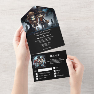 Invitation Tout En Un Jusqu'à la mort des squelettes nuptiaux