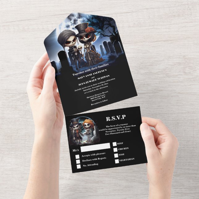 Invitation Tout En Un Jusqu'à la mort squelettes gothiques cadavre de ma (Déchirure)