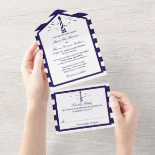 Invitation Tout En Un La collection de Mariages du phare nautique