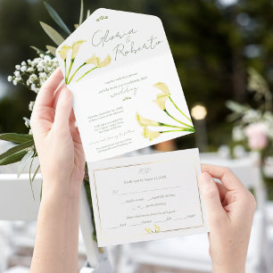 Invitation Tout En Un La Mariage mexicaine Calla Lily Minimaliste