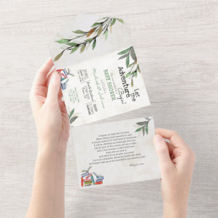 Invitation Tout En Un Laisser l'aventure débuter le Baby shower de deman