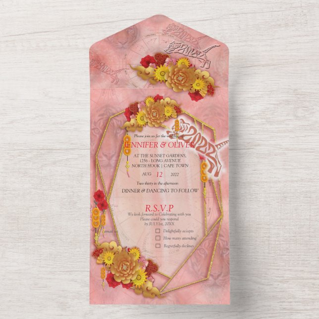 Invitation Tout En Un L'année du tigre (À l'intérieur)