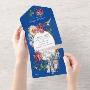 Invitation Tout En Un L'aquarelle florale de l'ère victorienne 