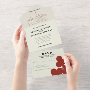 Invitation Tout En Un Las Vegas Casino Mariage Skyline