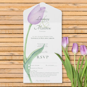 Invitation Tout En Un Lavender Tulip Solo Purple No Dinner with Details