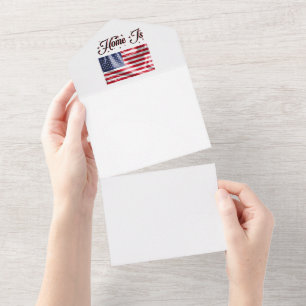 Invitation Tout En Un Le drapeau américain est-il heureux 4 juillet